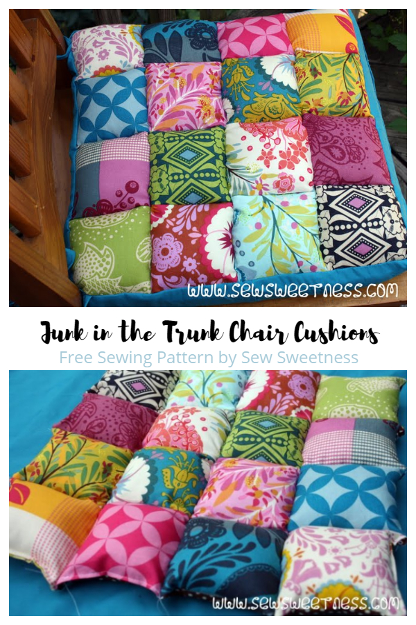 DIY Fabric Junk in the Trunk Chair Cushion Free Sewing Pattern