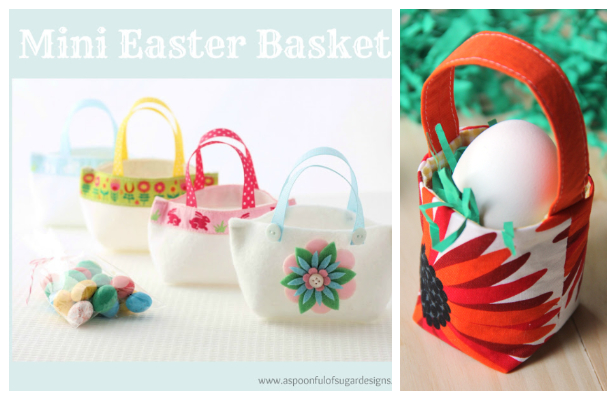 DIY Mini Fabric Easter Baskets Free Sewing Patterns