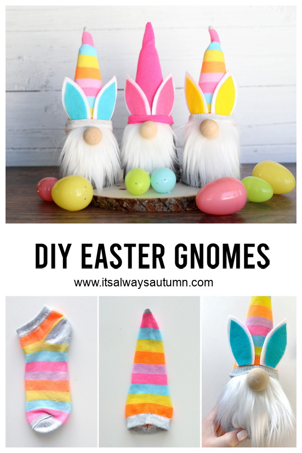 DIY Sock Easter Gnomes Free Sewing Pattern