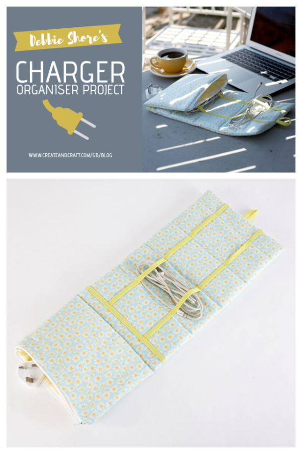 DIY Fabric Charger Cord Organizer Free Sewing Pattern + Video
