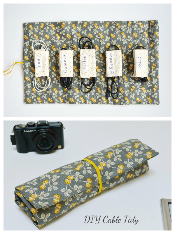 DIY Fabric Cable Tidy, Cable Roll Free Sewing Patterns