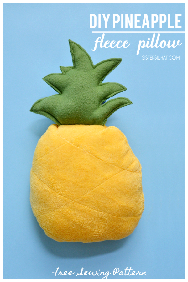 DIY Fabric Pineapple Fleece Pillow Softy Free Sewing Patterns