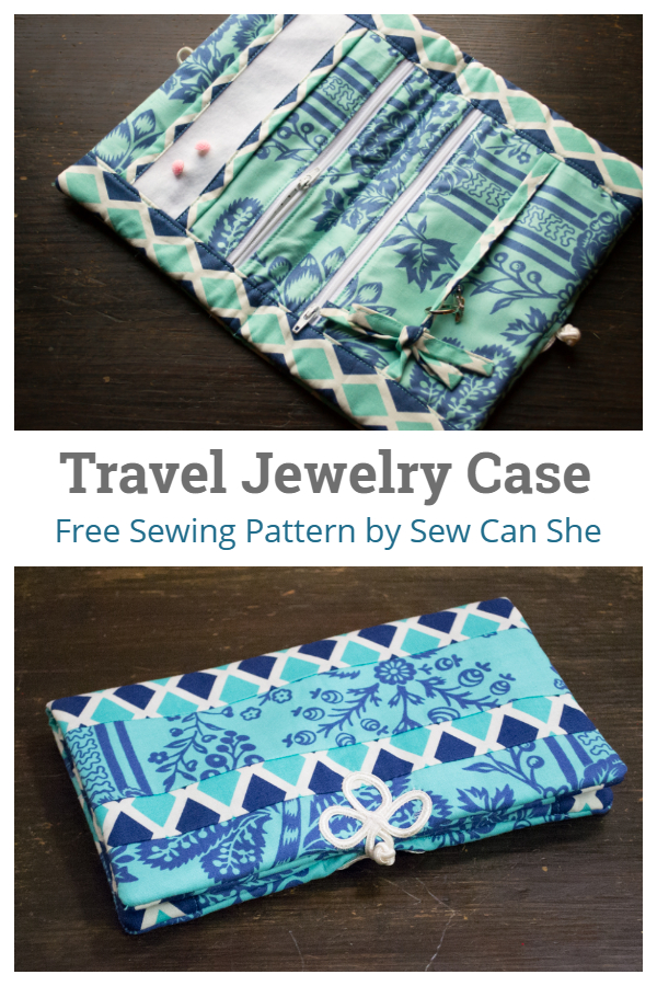 DIY Fabric Travel Jewelry Case Free Sewing Patterns