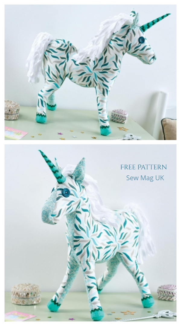 DIY Fabric Unicorn Toy Free Sewing Patterns
