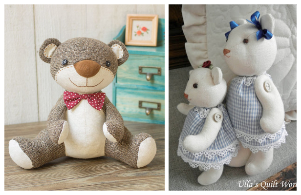 DIY Fabric Teddy Bear Free Sewing Patterns + Tutorials