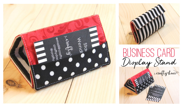 DIY Fabric Business Card Display Stand Free Sewing Pattern