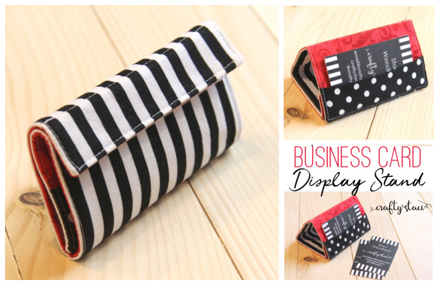 DIY Fabric Business Card Display Stand Free Sewing Pattern