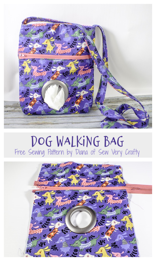 DIY Fabric Dog Walking Bag Free Sewing Pattern