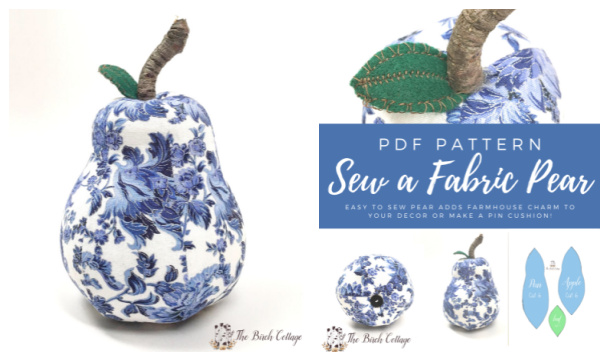 DIY Fabric Pear Free Sewing Pattern