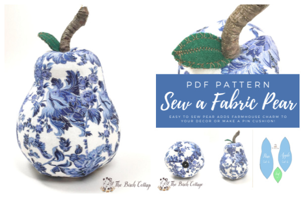 DIY Fabric Pear Free Sewing Pattern