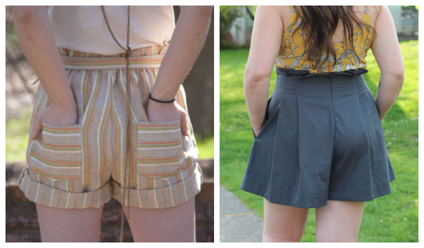 DIY Paper Bag Waist Shorts Free Sewing Patterns
