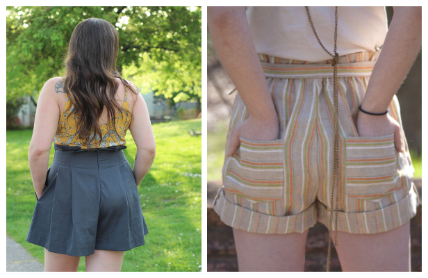 DIY Paper Bag Waist Shorts Free Sewing Patterns