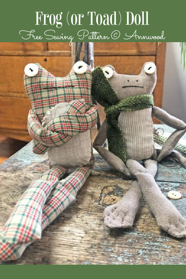 DIY Fabric Ferdinand the Frog Toy Free Sewing Patterns