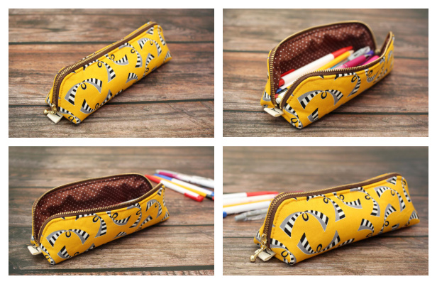 DIY Fabric Open Wide Pencil Case Free Sewing Pattern + Video