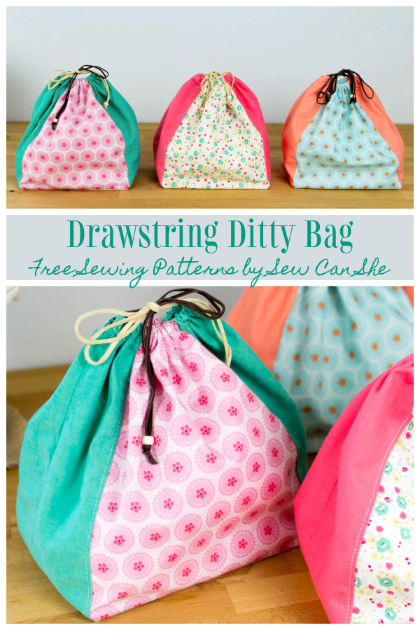 Drawstring Ditty Bag Free Sewing Pattern
