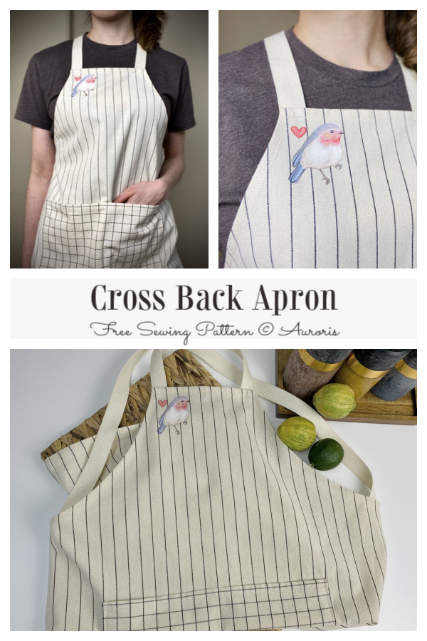 DIY Fabric Cross Back Apron Free Sewing Pattern