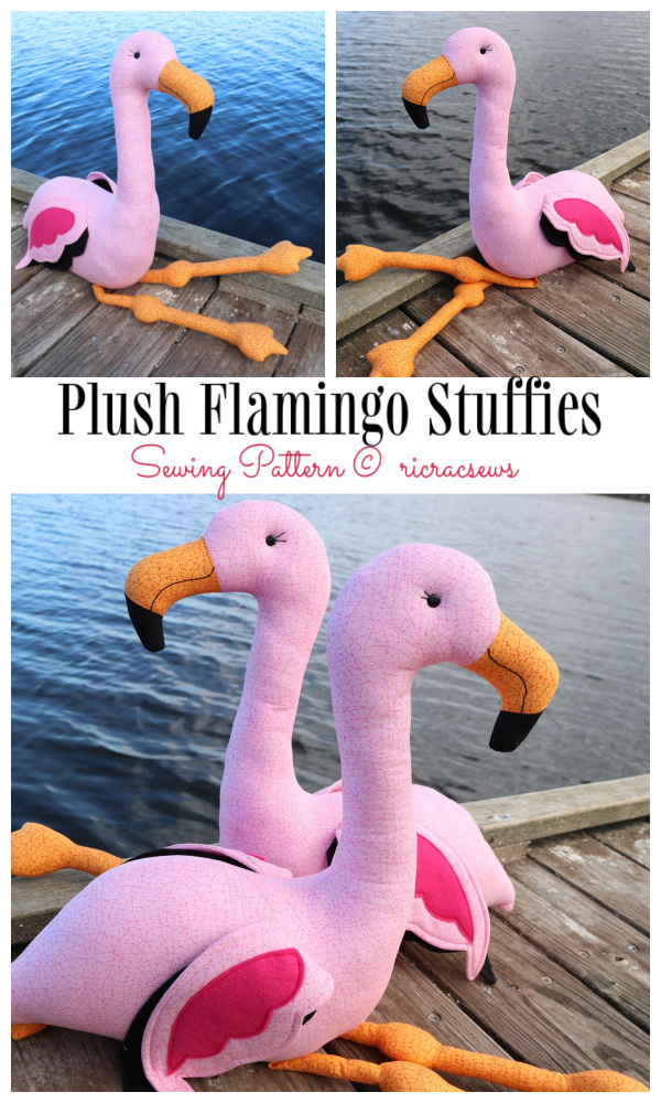 DIY Fabric Plush Flamingo Toy Sewing Patterns