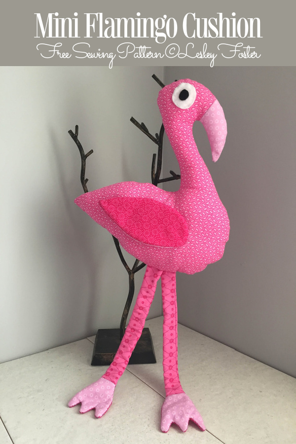 DIY Mini Fabric Flamingo Cushion Free Sewing Patterns