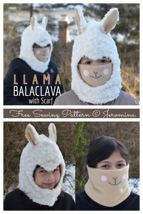 DIY Fabric Llama Balaclava Mask Free Sewing Pattern