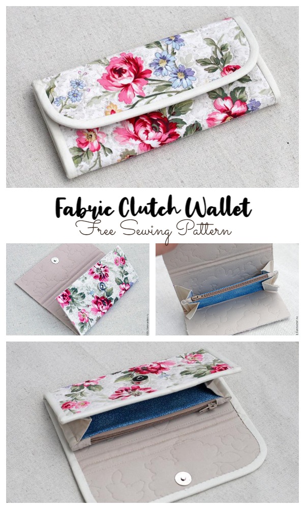 DIY Fabric Clutch Wallet Free Sewing Pattern