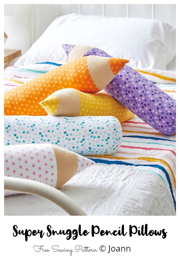 DIY Super Snuggle Fabric Pencil Pillow Free Sewing Patterns