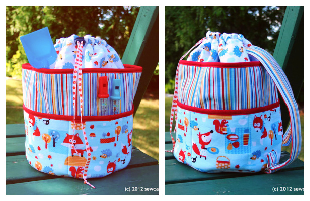 DIY Plenty of Pockets Fabric Duffel Bag Free Sewing Pattern