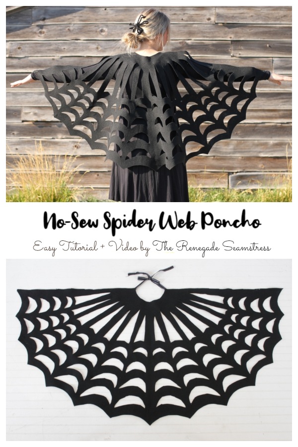 No-Sew Spider Web Poncho DIY Tutorial + Video