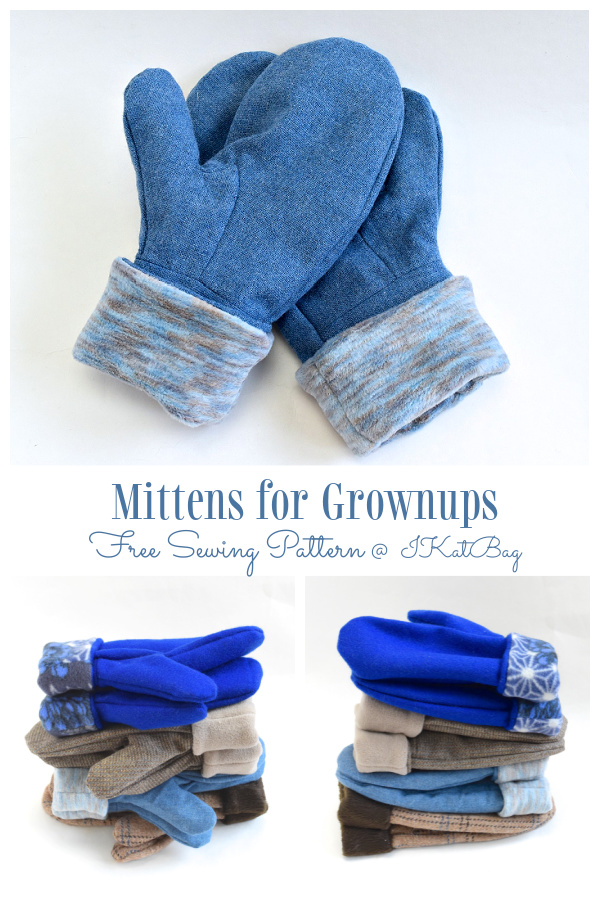 DIY Adult Fabric Mittens Free Sewing Pattern