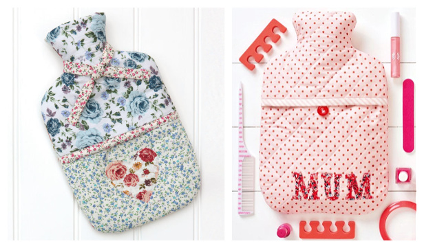DIY Fabric Hot Water Bottle Cozy Free Sewing Patterns