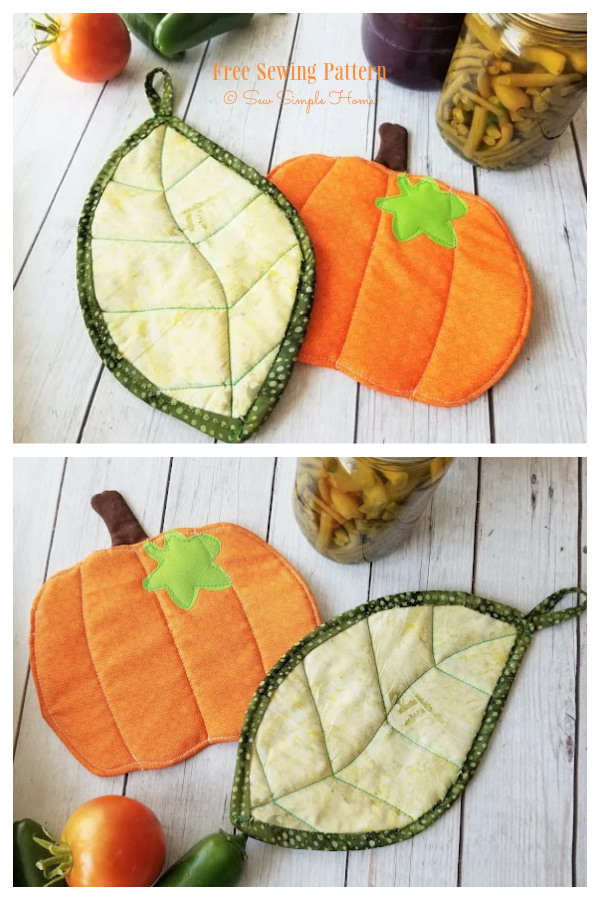 Fall Pumpkin Potholder Free Sewing Patterns