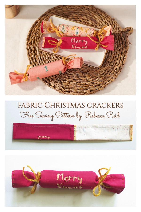 DIY Fabric Christmas Crackers Free Sewing Pattern