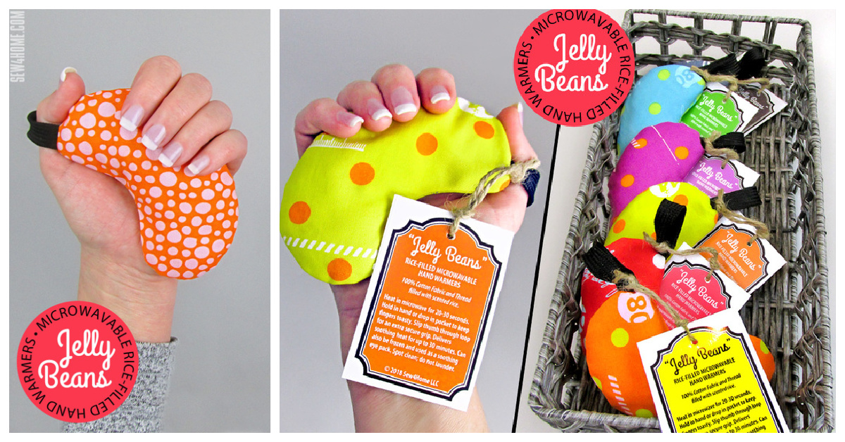 DIY Fabric Jelly Beans Microwavable Hand Warmers Free Sewing Pattern
