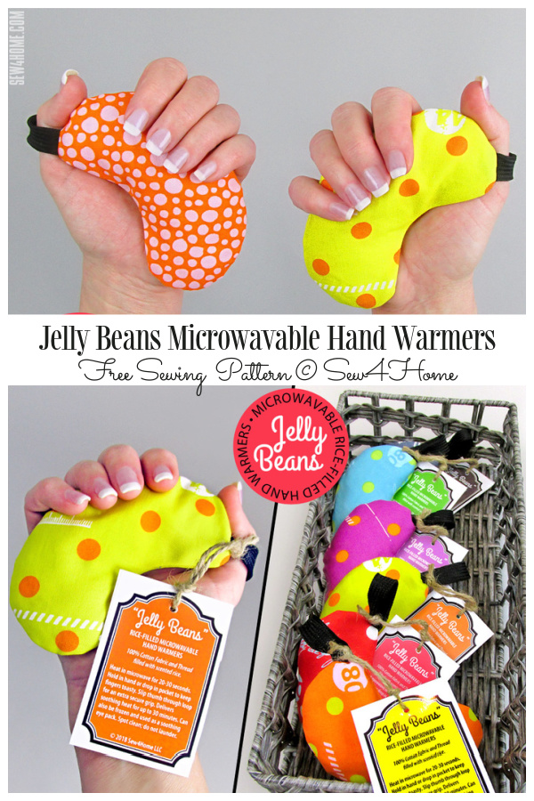 DIY Fabric Jelly Beans Microwavable Hand Warmers Free Sewing Pattern