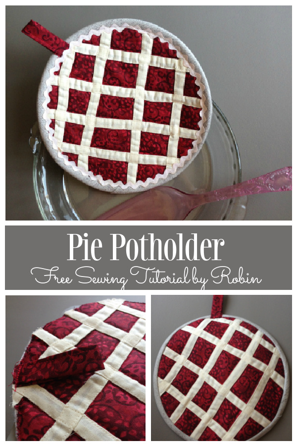 DIY Fabric Pie Potholder Free Sewing Pattern