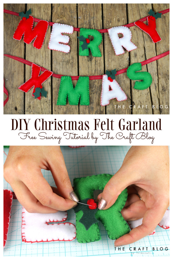 DIY Felt Letter Christmas Garland Free Sewing Pattern