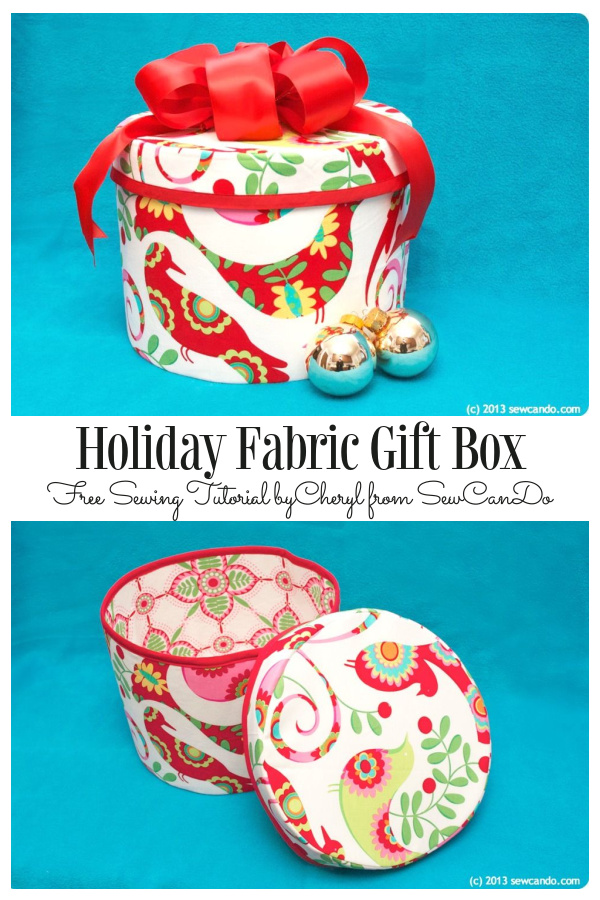 DIY Reusable Fabric Holiday Gift Box Free Sewing Pattern