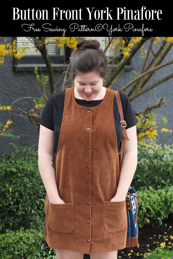 DIY Fabric Button Front York Pinafore Free Sewing Patterns