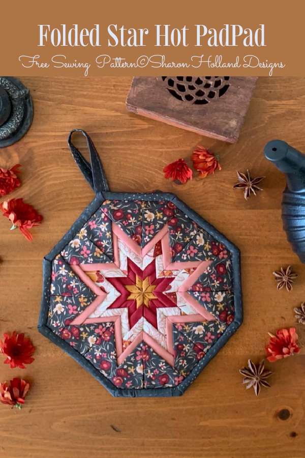 DIY Octagon Folded Star Pot Holder Free Sewing Pattern