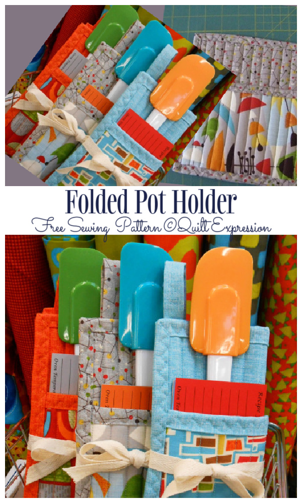 DIY Quilt Folded Pot Holder Free Sewing Pattern