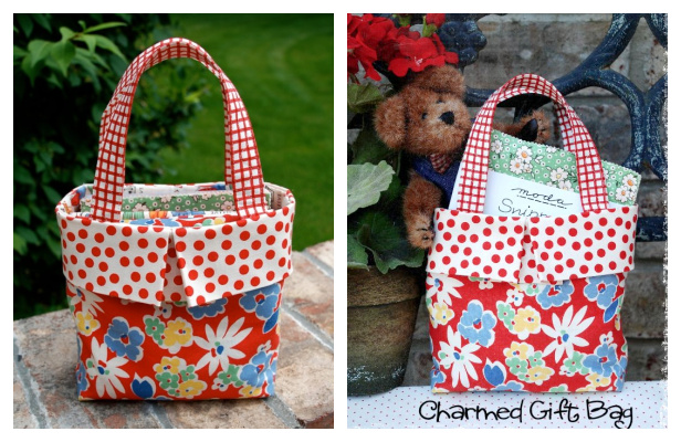 DIY Fabric Charmed Gift Bag Free Sewing Pattern