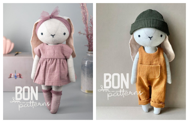 DIY Fabric Dress Up Bunny Doll Sewing Patterns