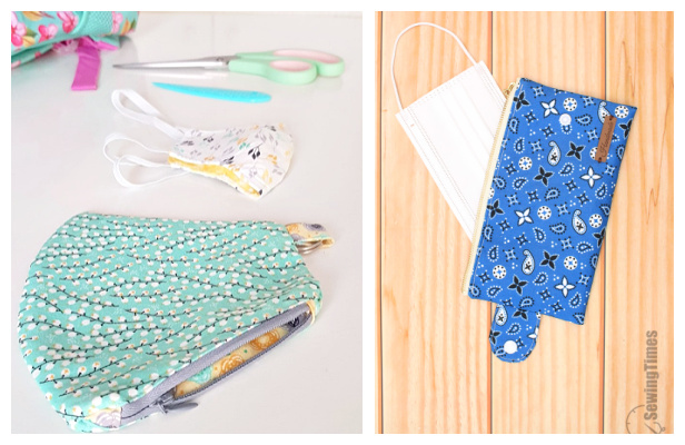 DIY Fabric Face Mask Keychain Case Free Sewing Pattern + Video