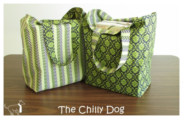 DIY Fabric Reversible Shopping Bag Free Sewing Pattern