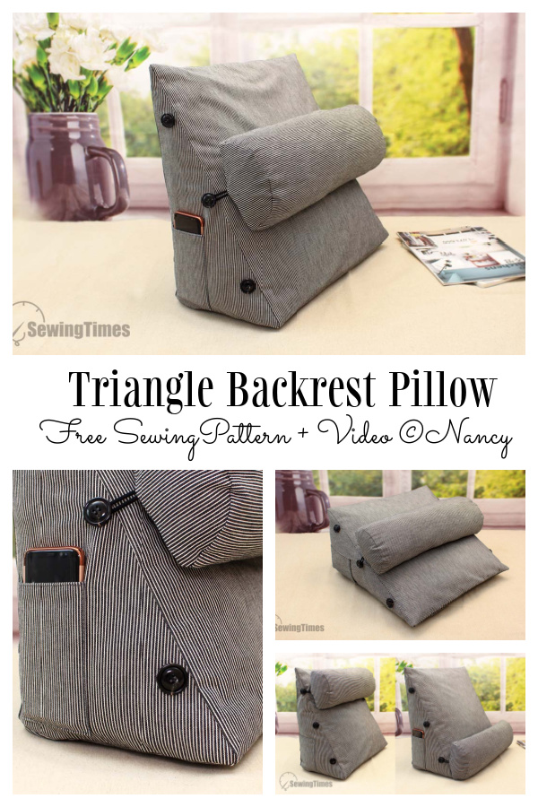 DIY Fabric Triangle Backrest Pillow Free Sewing Patterns + Video