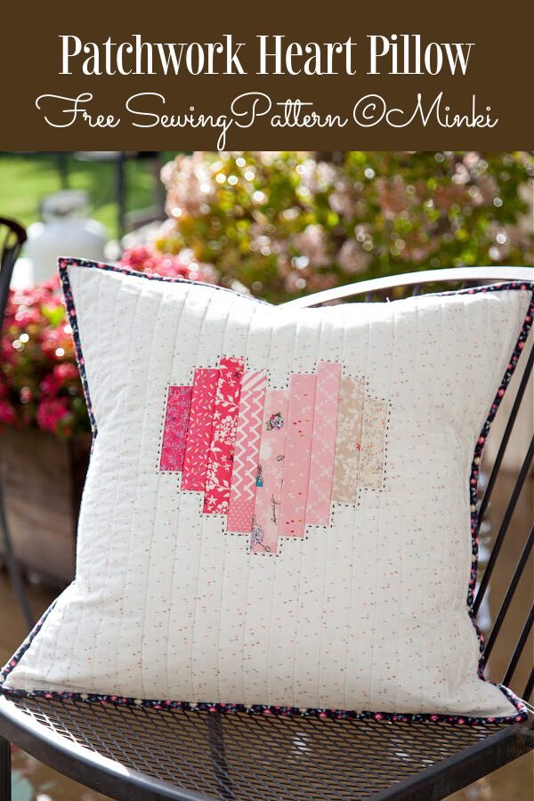 DIY Fabric Patchwork Heart Pillow Free Sewing Patterns