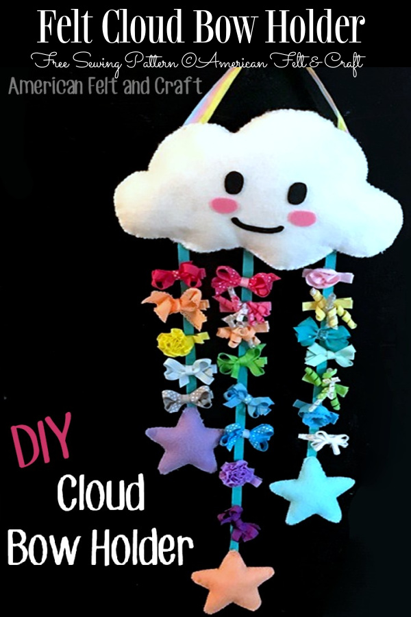DIY Felt Cloud Bow Holder Free Sewing Pattern