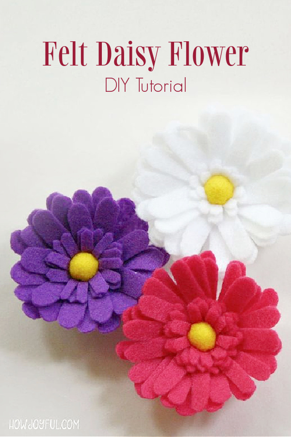 DIY Felt Daisy Flower Free Patterns - No Sew