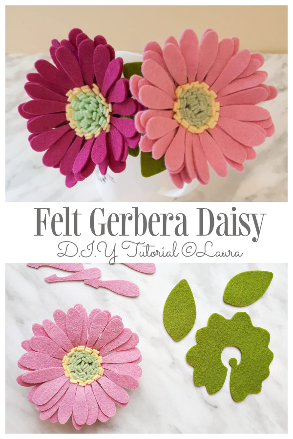 DIY Perfect Felt Gerber Daisy Flower Tutorial – No Sew