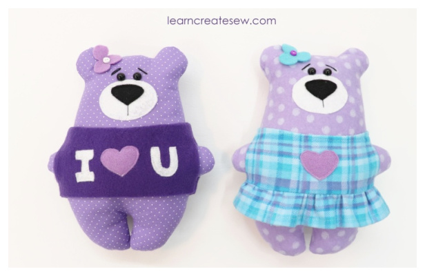 DIY Little Valentine Bear Free Sewing Pattern