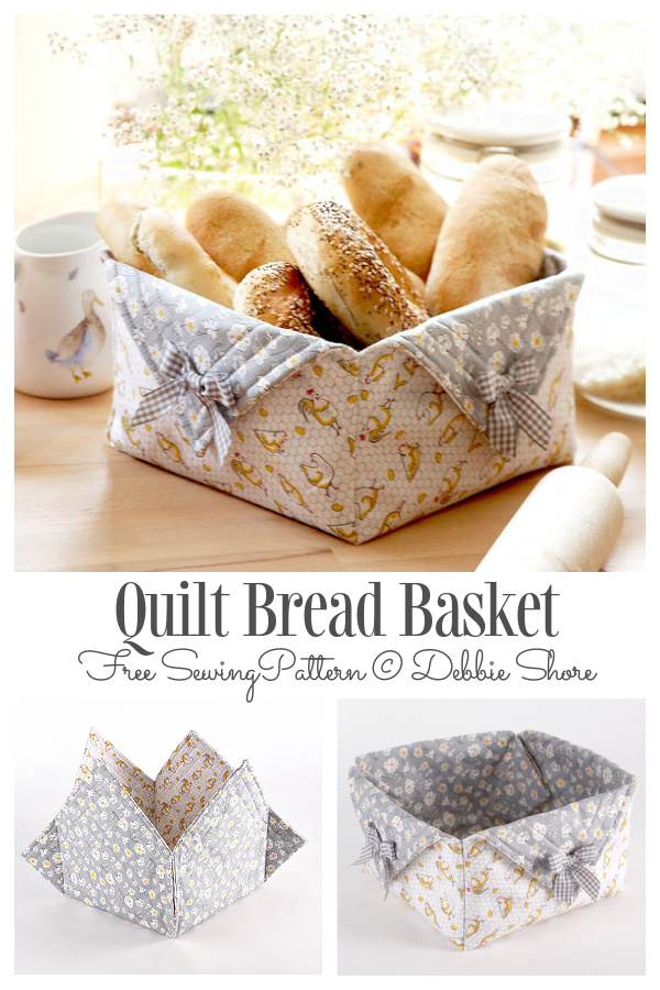 DIY Quilt Bread Basket Free Sewing Pattern 